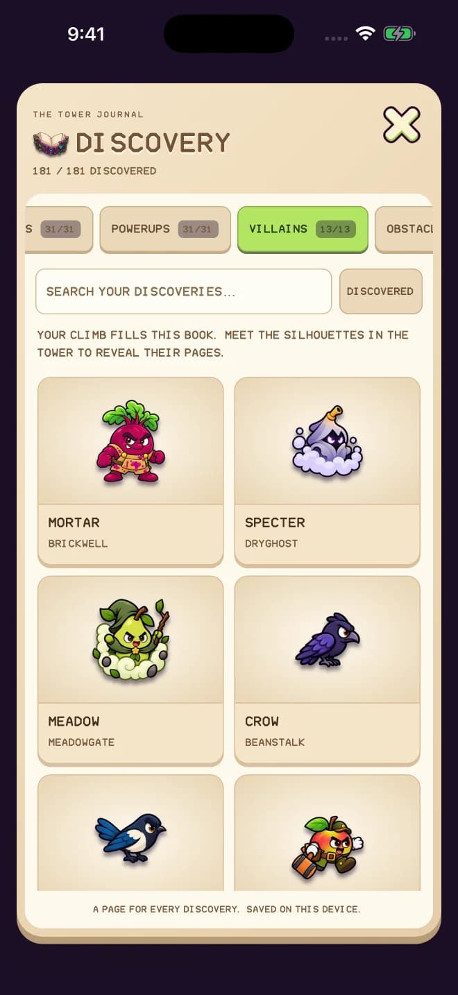 The Discovery journal showing villain illustrations