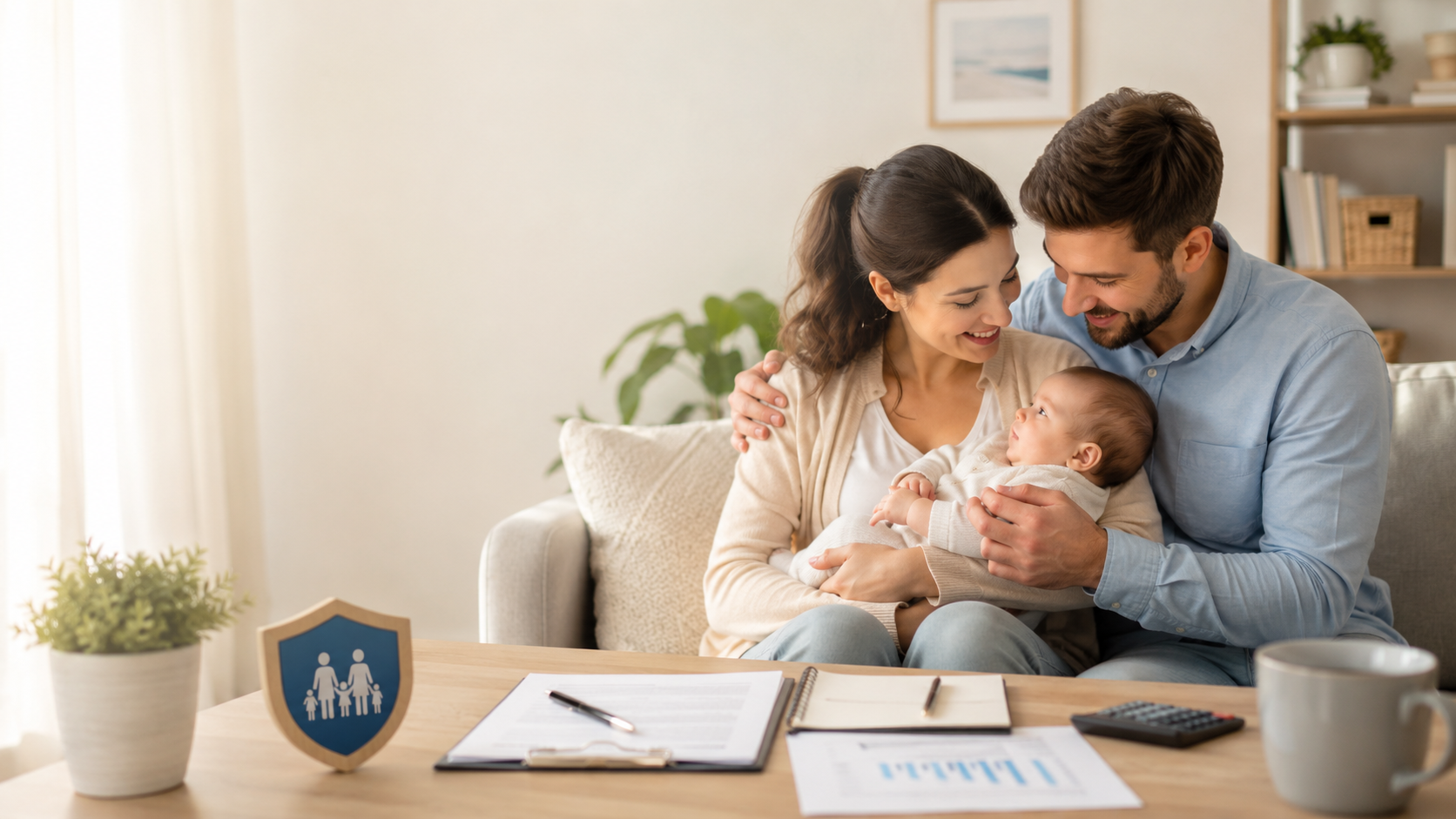 cozy family moment in the living room